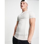 DESIGN 2 pack muscle fit t-shirts with pinktucks in beige - part of a set