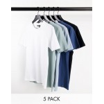 DESIGN 5 pack organic muscle fit t-shirt with crew neck