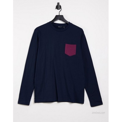  DESIGN long sleeve t-shirt with contrast pocket  