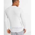 DESIGN muscle fit long sleeve t-shirt with crew neck in white