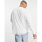 DESIGN organic oversized long sleeve t-shirt in white