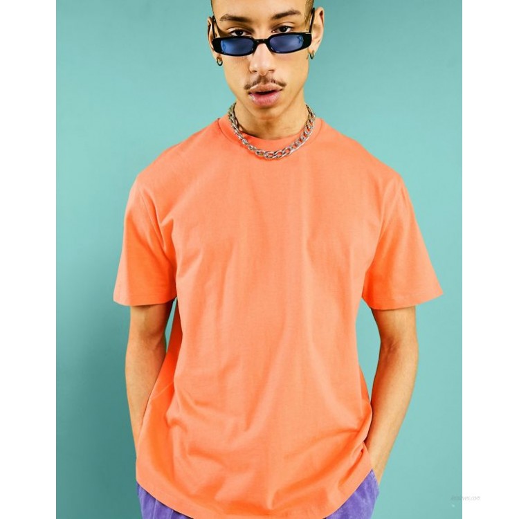 DESIGN organic relaxed fit t-shirt in bright orange
