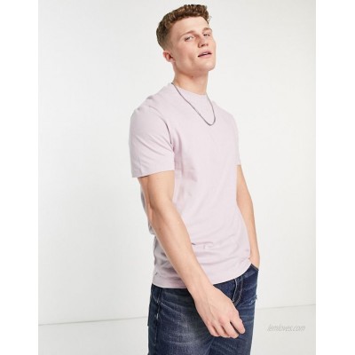  DESIGN organic t-shirt with crew neck in purple  