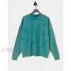  DESIGN oversized boxy long sleeve T-shirt with acid wash in green  