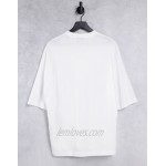 DESIGN oversized cut & sew t-shirt in white