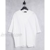  DESIGN oversized cut & sew t-shirt in white  