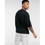 DESIGN oversized T-shirt with half sleeves and pocket in black