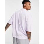DESIGN oversized t-shirt with textured cut and sew panels in lilac