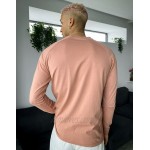 DESIGN relaxed long sleeve T-shirt with pocket detail in washed pink