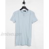  DESIGN smart muscle fit pique grandad short sleeve t-shirt in blue  