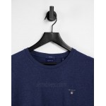 Gant original logo t-shirt in marine blue heather