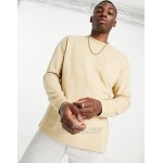 Jack & Jones Premium oversize long sleeve top in beige