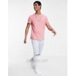 New Look roll sleeve t-shirt in dark pink