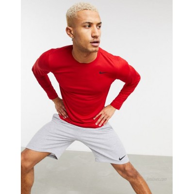 Nike Training Dri-FIT long sleeve top in red  