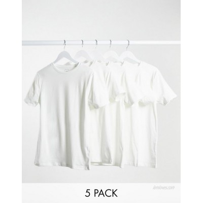 River Island muscle fit t-shirt in white 5 pack  