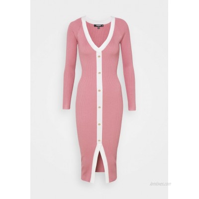 Missguided Petite BUTTON THROUGH CARDI DRESS Jumper dress pink/light pink 