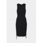 Missguided SLEEVELESS RUCHED SIDE RIBBED DRESS Jumper dress black