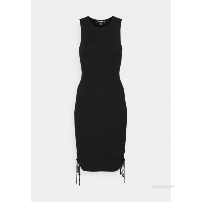 Missguided SLEEVELESS RUCHED SIDE RIBBED DRESS Jumper dress black 