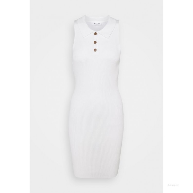 Missguided Tall COLLAR BUTTON MINI DRESS Jumper dress white