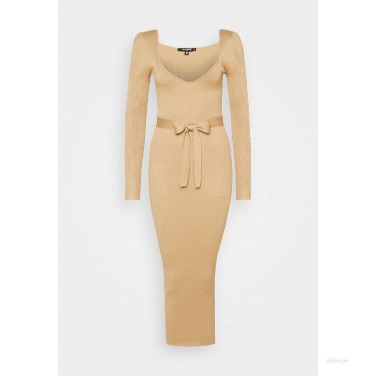 Missguided Tall SWEETHEART BELTED DRESS Shift dress camel
