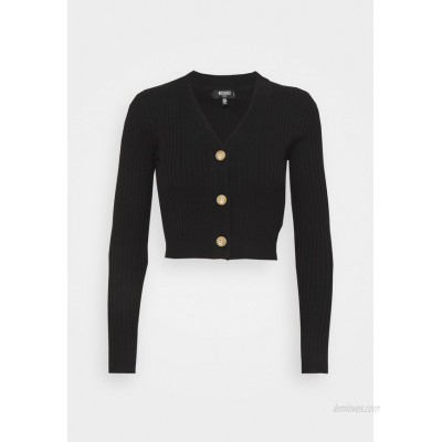 Missguided Petite HORN BUTTON CROPPED Cardigan black 